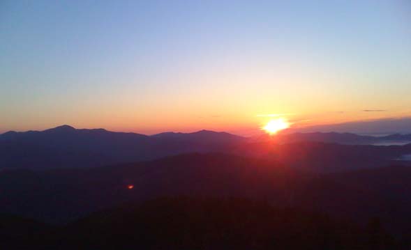 Sunrise from the summit of Mount Carrigain (photo by Bill Mahony)