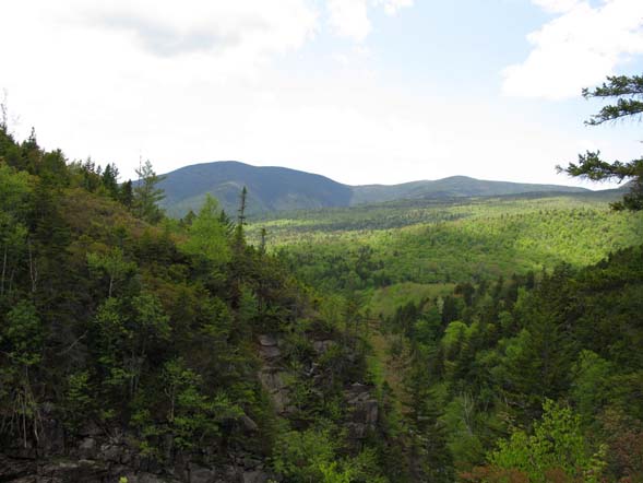 Mount Bond (left) and Mount Guyot (center) from Thoreau Falls (photo by Mark Malnati)