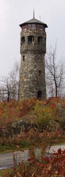 Fire tower on the summit of Mount Prospect at Weeks State Park (photo by Webmaster)